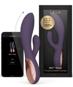 LELO Ina Thrust Thrusting Rabbit Vibrator Purple Twilight
