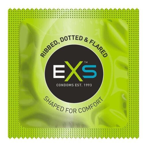 EXS Comfy Fit Ribbed and Dotted Condoms - 12 Pack - Image 2