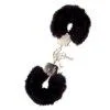 Furry Metal Handcuffs - Black