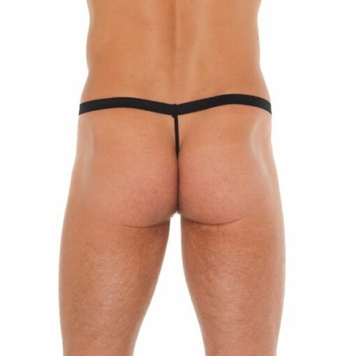 Mens Black G-String With Red Elephant Animal Pouch - Image 2