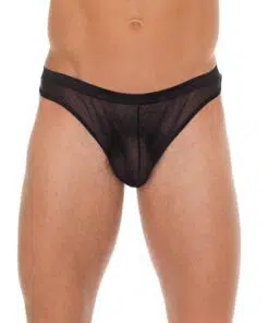 Mens Black Mesh G-String