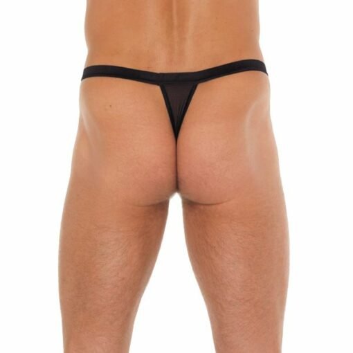 Mens Black G-String With Red Pouch - Image 2