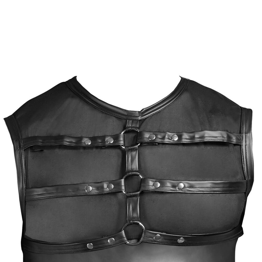 NEK Matte Look Shirt With Chest Harness - Black NEK Matte Look Shirt With Chest Harness - Black - Image 4