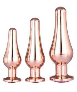 Gleaming Butt Plug Set - Rose Gold