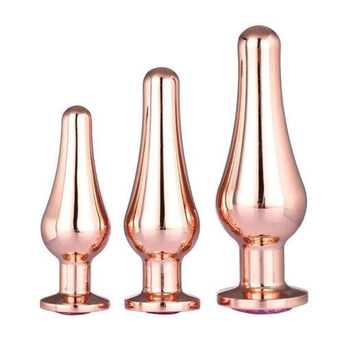 Gleaming Butt Plug Set - Rose Gold