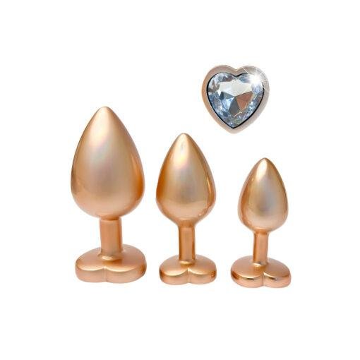 Gleaming Love Pearl Gold Butt Plug Set - Image 2