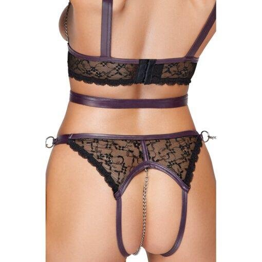 Cottelli Lace and Chain Bondage Crotchless Set - Image 2