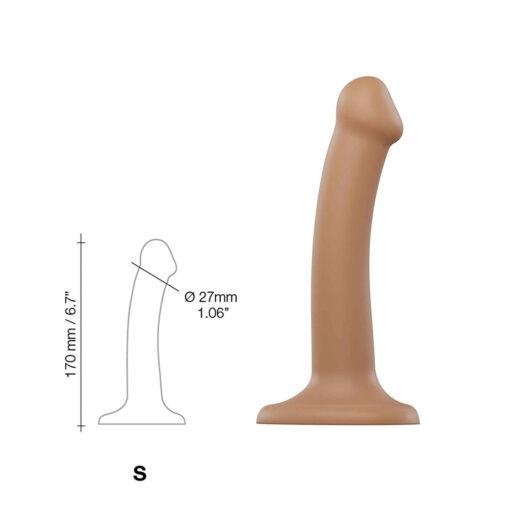 Strap On Me Silicone Dual Density Bendable Dildo Small - Caramel - Image 3