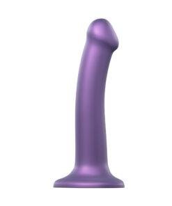 Strap On Me Mono Density Metalic Shine Dildo Medium - Purple