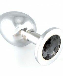 Heavy Metal Butt Plug With Black Crystal