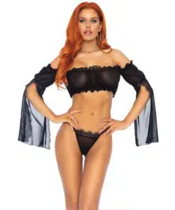 Leg Avenue Mesh Bandeau & G-String UK 8 to 14