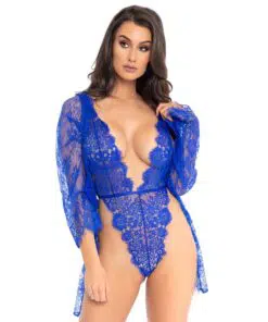 Leg Avenue Floral Lace Teddy & Robe