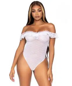 Leg Avenue Off the Shoulder Teddy UK 8 to 14