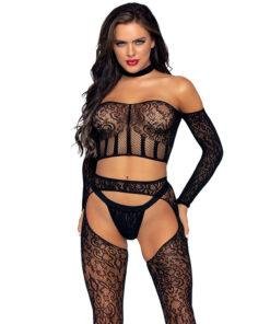 Leg Avenue Top & Suspender Set UK 8 to 14