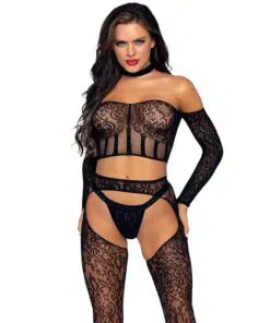 Leg Avenue Top & Suspender Set UK 8 to 14