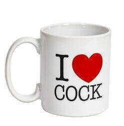 White I Love Cock Mug