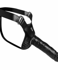 Master Series Infiltrator Hollow Strap On Black 10 Inch Dildo