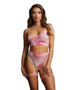 Le Desir Bliss Tie Dye 2 Piece Set With Garters UK 6 to 14