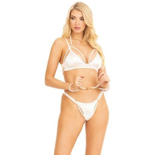 KINK Peal String Open Bra Set & Cuffs - Image 3