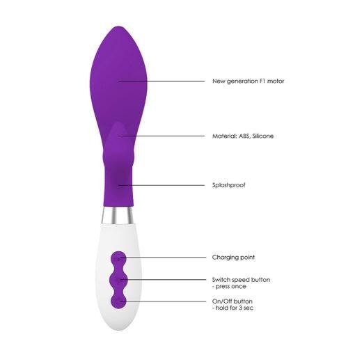 Achelois Rechargeable Vibrator - Purple - Image 3