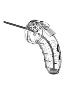 Man Cage 16 Male 4.5 Inch Clear Chastity Cage With Urethal Sound