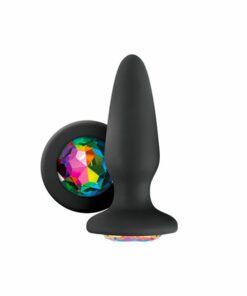 Glams Silicone Rainbow Gem Butt Plug Black