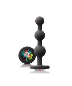 Glams Black Ripple Anal Plug Rainbow Gem