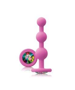 Glams Pink Ripple Anal Plug Rainbow Gem