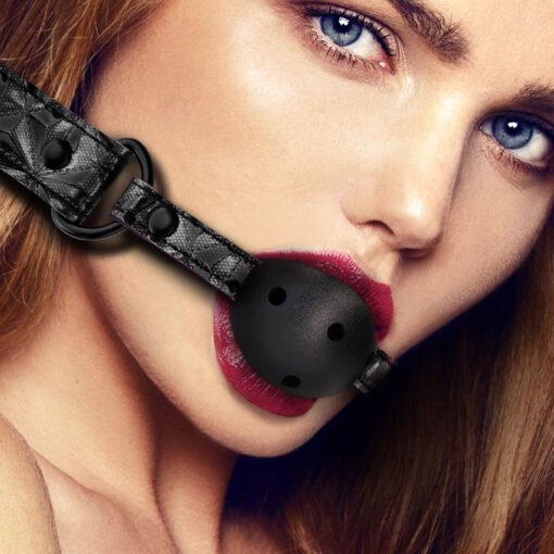 Ouch Breathable Luxury Black Ball Gag - Image 2