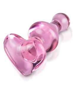 Icicles No.75 Pink Heart Glass Butt Plug