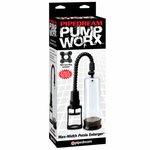 Pump Worx Max-Width Penis Enlarger - Clear/Black - Image 2