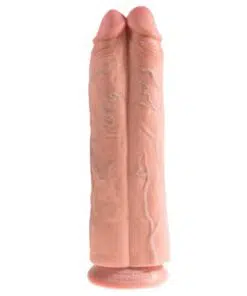 King Cock 11 Inch Flesh Two Cocks One Hole Hollow Strap-On