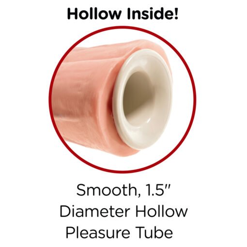 King Cock 11 Inch Flesh Two Cocks One Hole Hollow Strap-On - Image 2