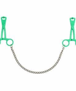 Green Scissor Nipple Clamps With Metal Chain