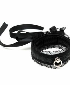 Satin Look Black Collar With O Ring