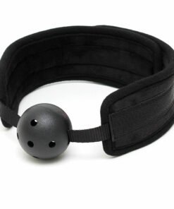 Black Padded Mouth Gag With Breathable Ball