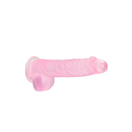 RealRock 6 Inch Pink Realistic Crystal Clear Dildo - Image 3