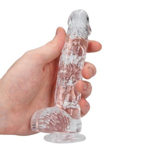 RealRock 6 Inch Transparent Realistic Crystal Clear Dildo - Image 2