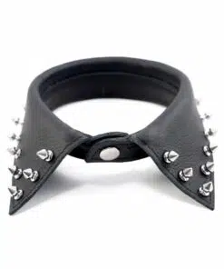 Leather Shirt Collar With Pointed Studs