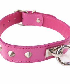 Rouge Garments Pink Studded O-Ring Studded Collar