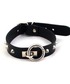 Rouge Garments O-Ring Thin Studded Collar Black