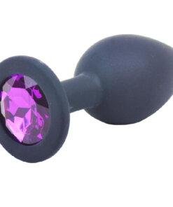 Small Black Jewelled Silicone Butt Plug