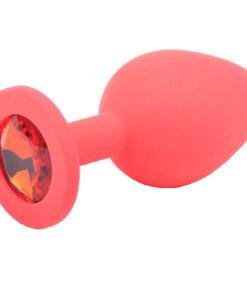 Medium Red Jewelled Silicone Butt Plug