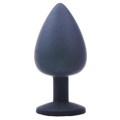 Large Black Jewelled Silicone Butt Plug - Image 2