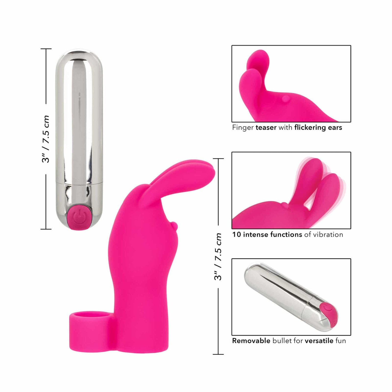 Intimate Play Pink Rechargeable Bunny Finger Vibrator Intimate Play Pink Rechargeable Bunny Finger Vibrator - Image 4