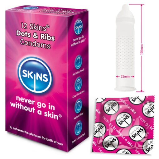 Skins Condoms Dots & Ribs 12 Pack