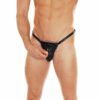Black Leather Brief Pouch with Zip