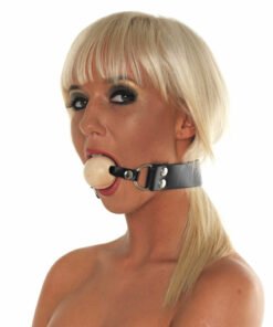 Leather gag with wooden ball
