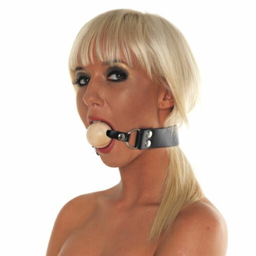 Leather gag with wooden ball