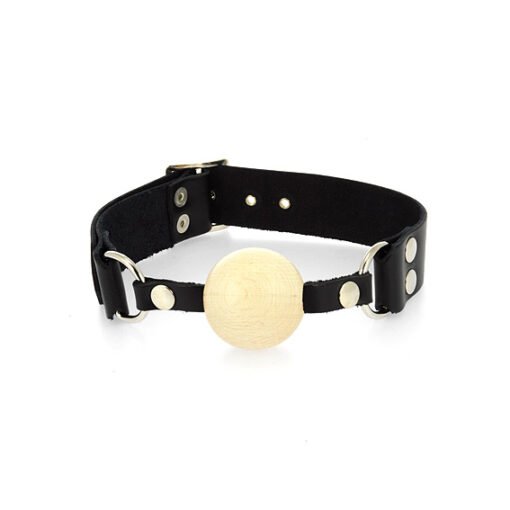 Leather gag with wooden ball - Image 2